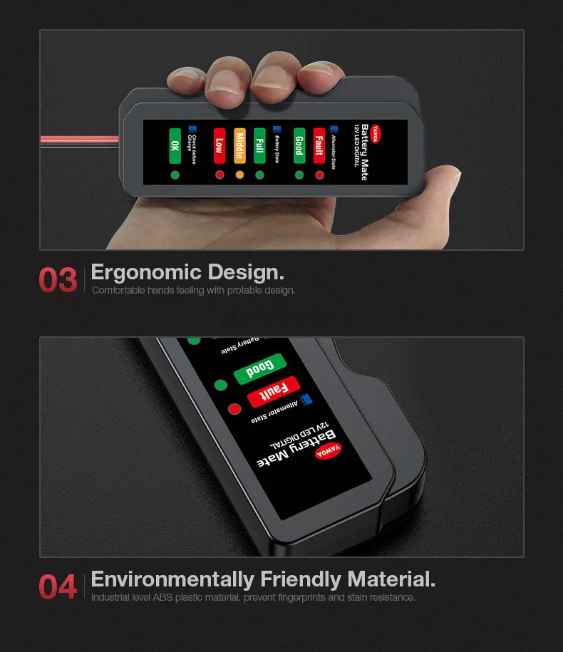 12V Battery Alternator Tester Digital Alternator Tester 6 LED Lights Display For Autor Car Diagnostic Tool Auto Battery Tester (6)