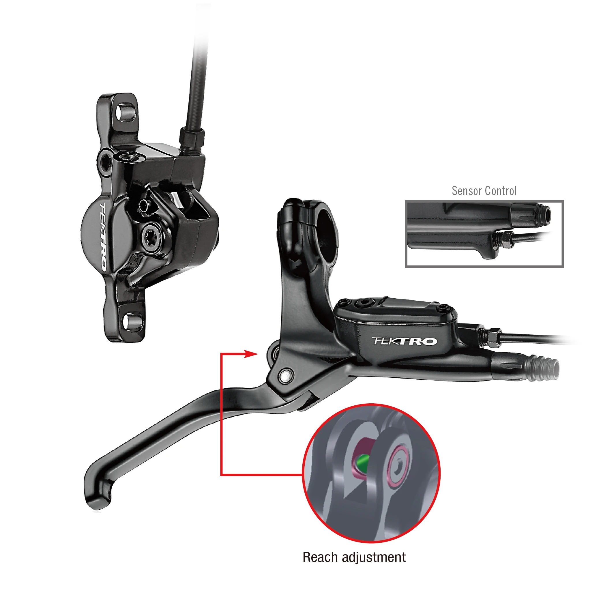 Tektro Hydraulic Brakes Hde350 Ebike Disc Brakes 2pistons Scooter