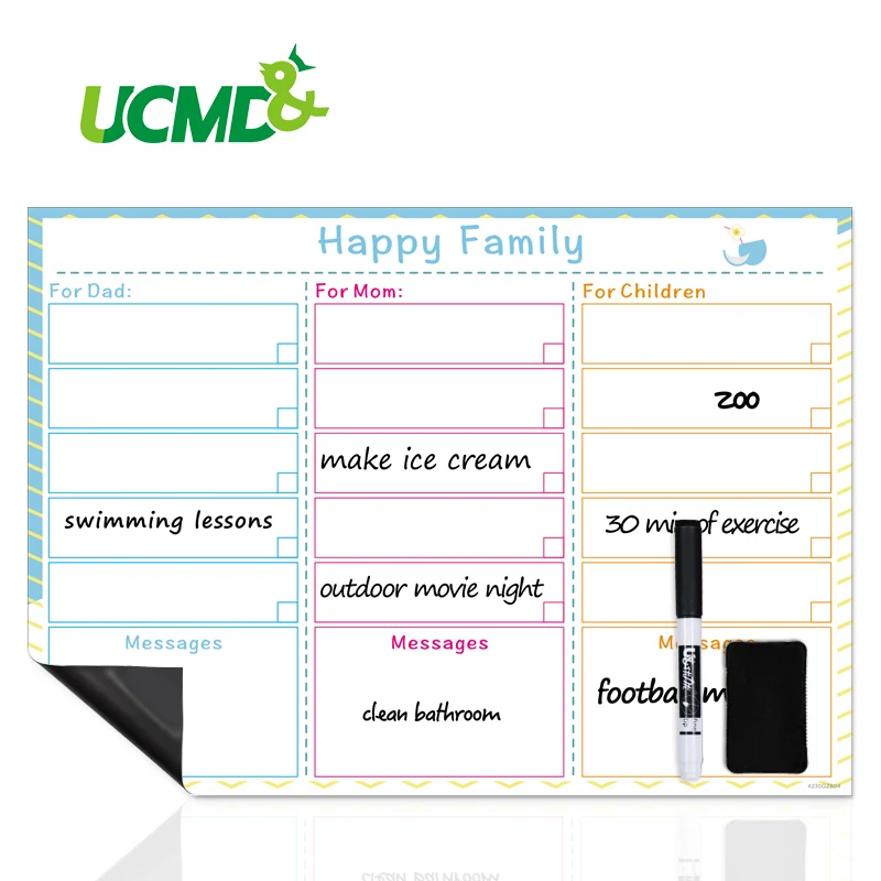

A3 Magnetic Daily Weekly Monthly Planner Whiteboard Fridge Magnets Flexible Message Drawing Refrigerator Bulletin White Board