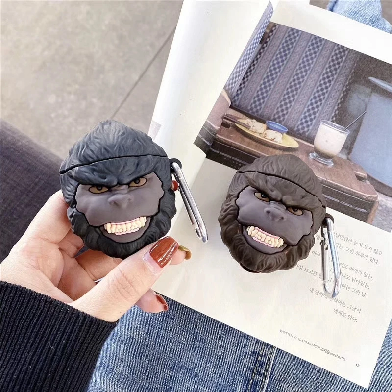 Силиконовый чехол для наушников 3D Кинг-Конг Горилла с мультипликационным
