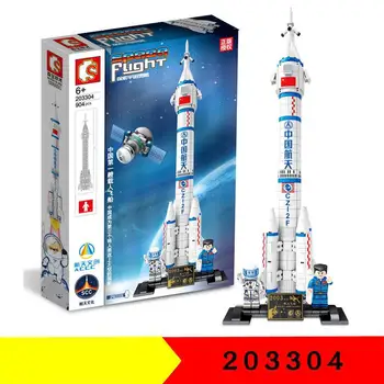 

904PCS Space Aviation Manned Rocket Building Blocks Creator City Aerospace Model Astronaut figure Bricks Toys For Children