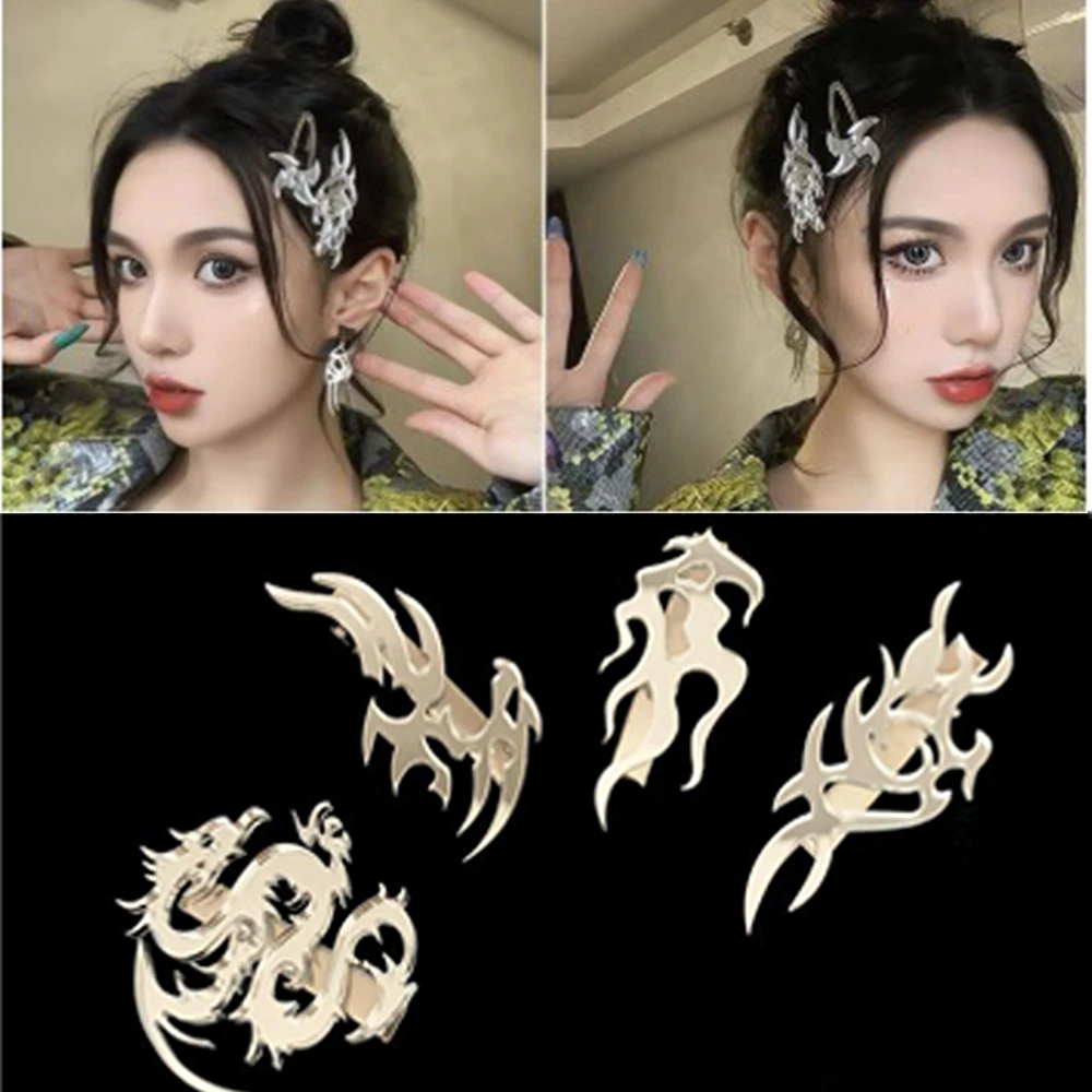 Punk Hip Hop Darts Flame Hair Clip Dragon Pattern Metal Hair Clips Barrette  Harajuku Hair Accessories For Women Men Couples - Hair Clip - AliExpress