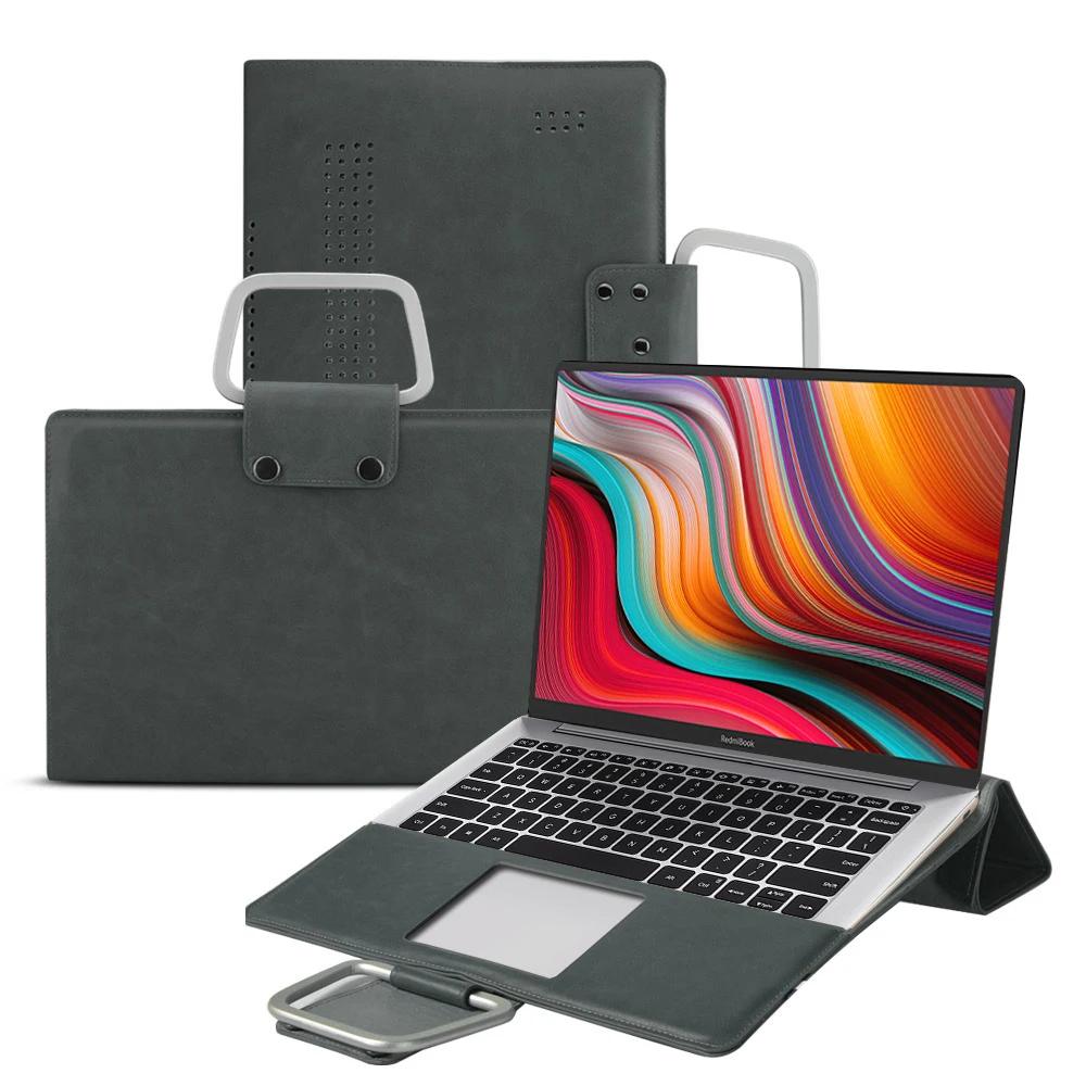 

For Xiaomi RedmiBook 13.3 Inch Laptop Bag PU Leather Portable Computer Handbag Multi-Function Notebook Protective Case Bags
