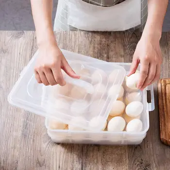

Double Layer Stackable 40 Grid Plastic Clear Egg Storage Container Box Organizer Clear Clear Storage Containers