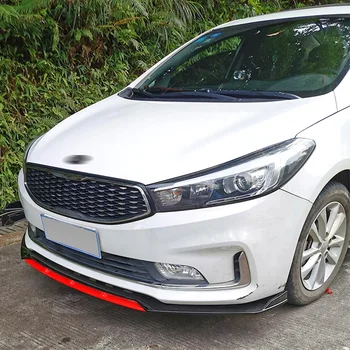 

Front Bumper Spoiler Protector Plate Lip Type DGS Body Kit Splitter Carbon Surface Chin Shovel For KIA Forte K3 2016-2018