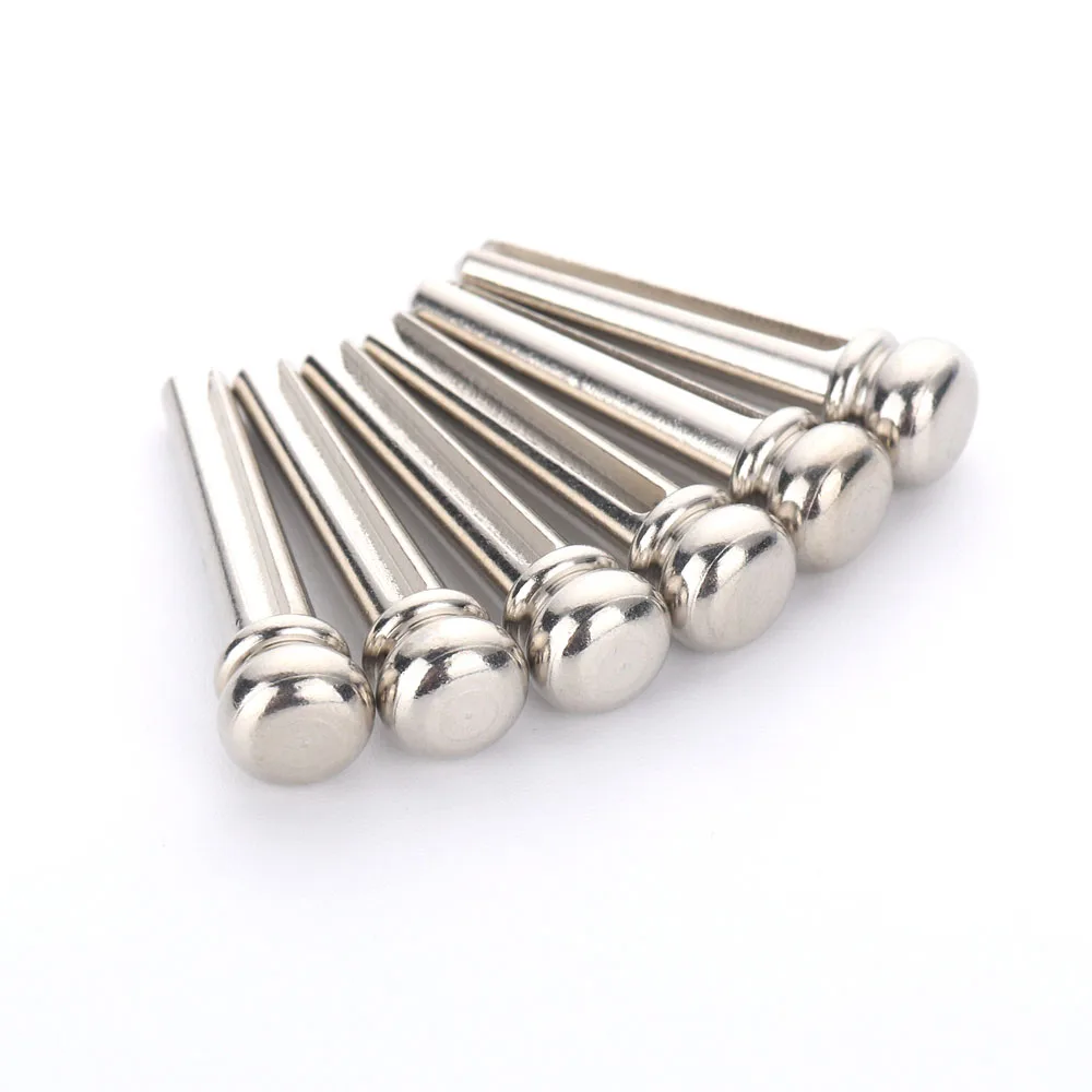 

6pcs Guitar Bridge Pins 6 String Pegs Pins Metal Brass Endpin Acoustic Guitar