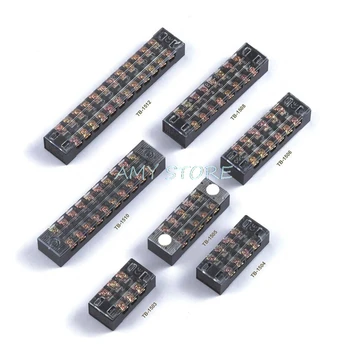 

Dual Row Barrier Screw Terminal Block Wire Cable Connector 600V 15A TB1503/04/05/06/08/10/12 With Cover 3/4/5/6/8/10/12Positions