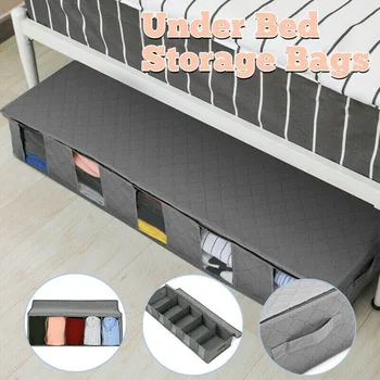 

Flexible Under Bed Storage Bag Shoes Bags Clothes Organizer Zipped Container Box Under Bad Storage Cloth
