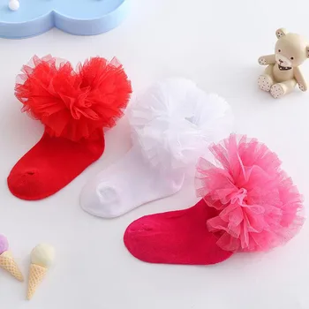 

New children's lace socks baby girls spring and autumn lace dance socks girls socks