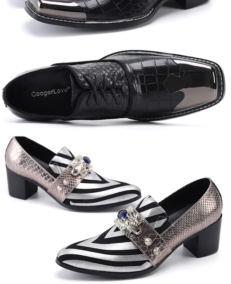 Herrenschuhe aus echtem Leder mit hohem Absatz, die die Körpergröße optisch erhöhen, luxuriöse Business-Casual-Schuhe für Frühling, Bankette, gesellschaftliche Anlässe und Hochzeiten. – Detail 30