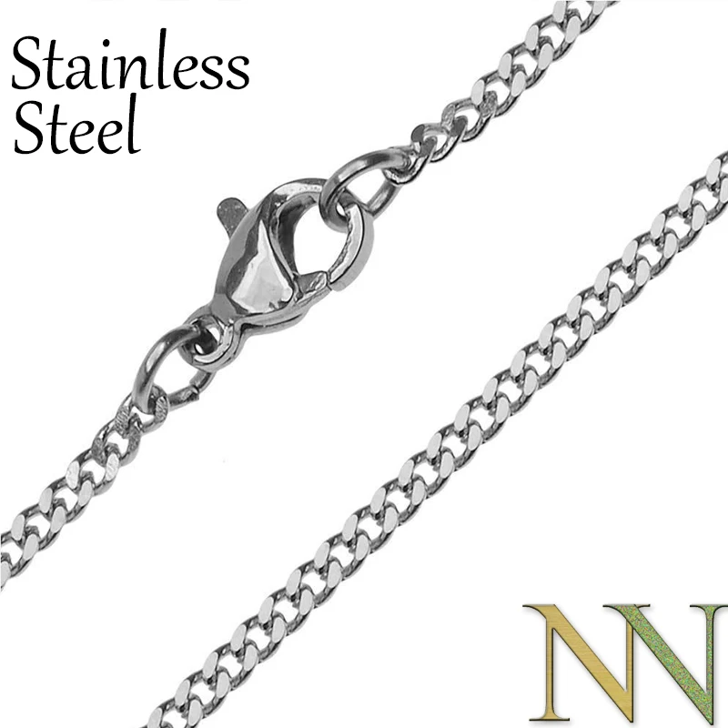 50 Pieces x Stainless Steel Curb Chain Necklace Gold Color Wholesale