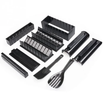 

10 in 1 Sushi Maker Kit Rice Roll Mold DIY Kitchen Easy Chef Mould Roller Cutter