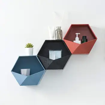 

Sturdy And Practical Nordic Hexagonal Wall Shelves Geometric Wall Floating Shelf Home Decoration Storage Holder Home Wall Decor