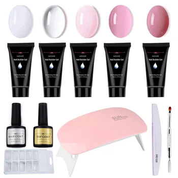 

Polygel Nail Set Uv Led Lamp Dryer With 12pcs Nail Gel Polish Kit Soak Off Manicure Tool For Nail Art Vernis Semi Permanant