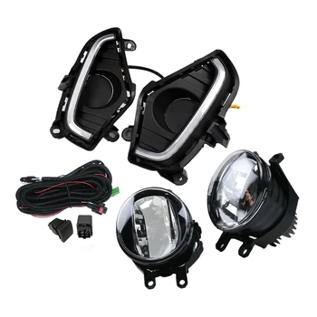 

CITALL Car Auto LED DRL Daytime Running Driving Lights Fog Lamps Harness Switch Kit Fit For Toyota RAV4 2019 2020