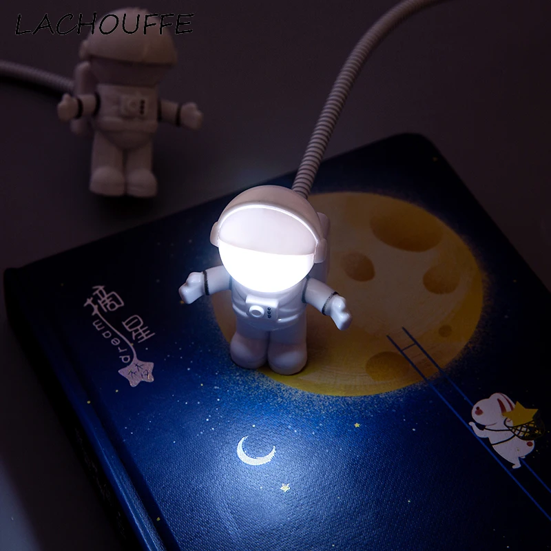 Креативный Ночной светильник с USB космонавтом, минималистичный светодиодный светильник для компьютера, ноутбука, прикроватный светильник для чтения, художественный декор, светильник