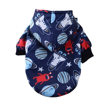 

Pet Autumn Winter Cartoon Printed Thick Warm Down Jacket Puppy Cat Outdoor Clothing Hoodies for Yorkshire Teddy Outfit Hot