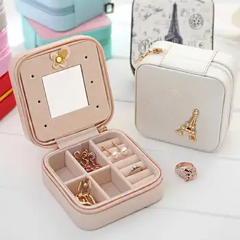 

Jewelry Box Jewelry Organizer Display Travel Jewelry Case Boxes Multifunction Makeup Organizer With Mirror Portable Jewelry Case