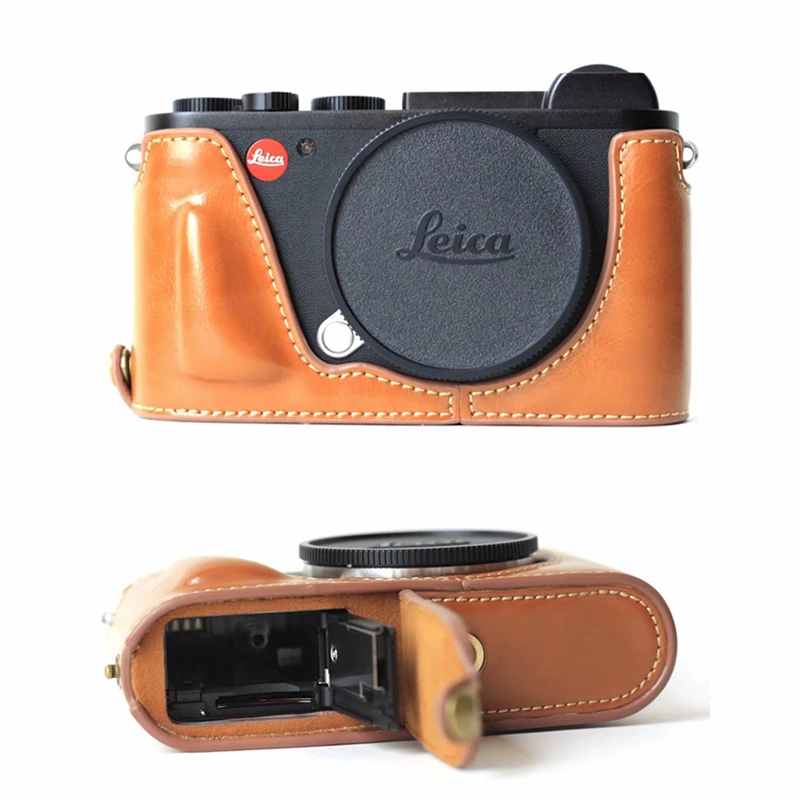 levering aan huis Reizende handelaar over PU Leather Camera Bag for Leica CL TYP 7323 Bottom Opening Version  Protective Half Body Cover Base Case Cover Funda|Camera/Video Bags| -  AliExpress