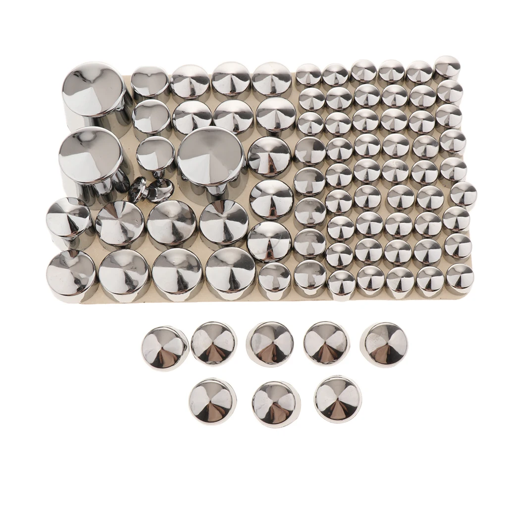 87pcs Chrome ABS Bolt Toppers Caps Covers Plug for Harley Softail Twin Cam Motorcycle Repair, Corrosion Resistance