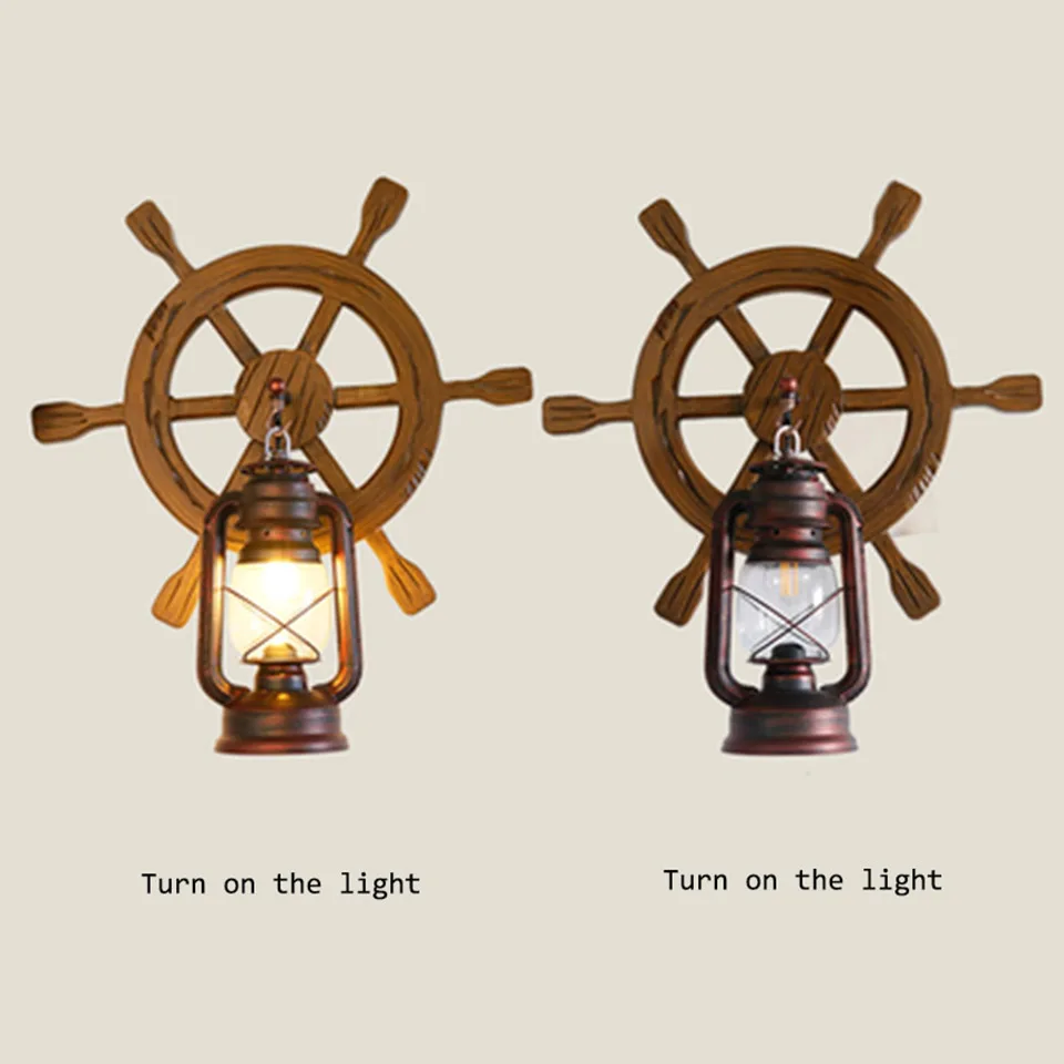 Nordic Retro LED Solid Wood Wall Lights Modern Industry Bar Cafe Decoration Lamp Wall Aisle Corridor Lamp Bedroom Light Fixtures
