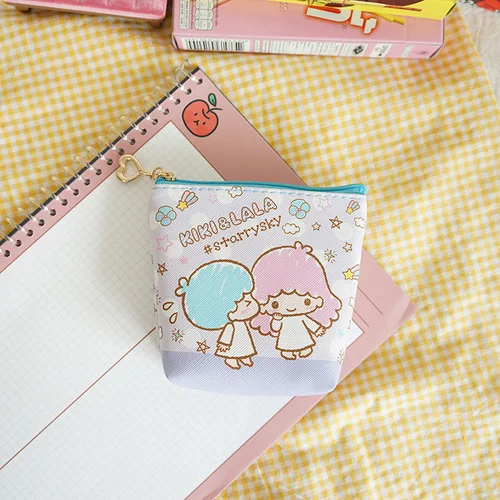 1pc Stitch Leather Coin Purses Casual Pu Coin Wallet Lady Fashion Cute Melody Pattern Cartoon Dollar Money Key Bag - Цвет: twins