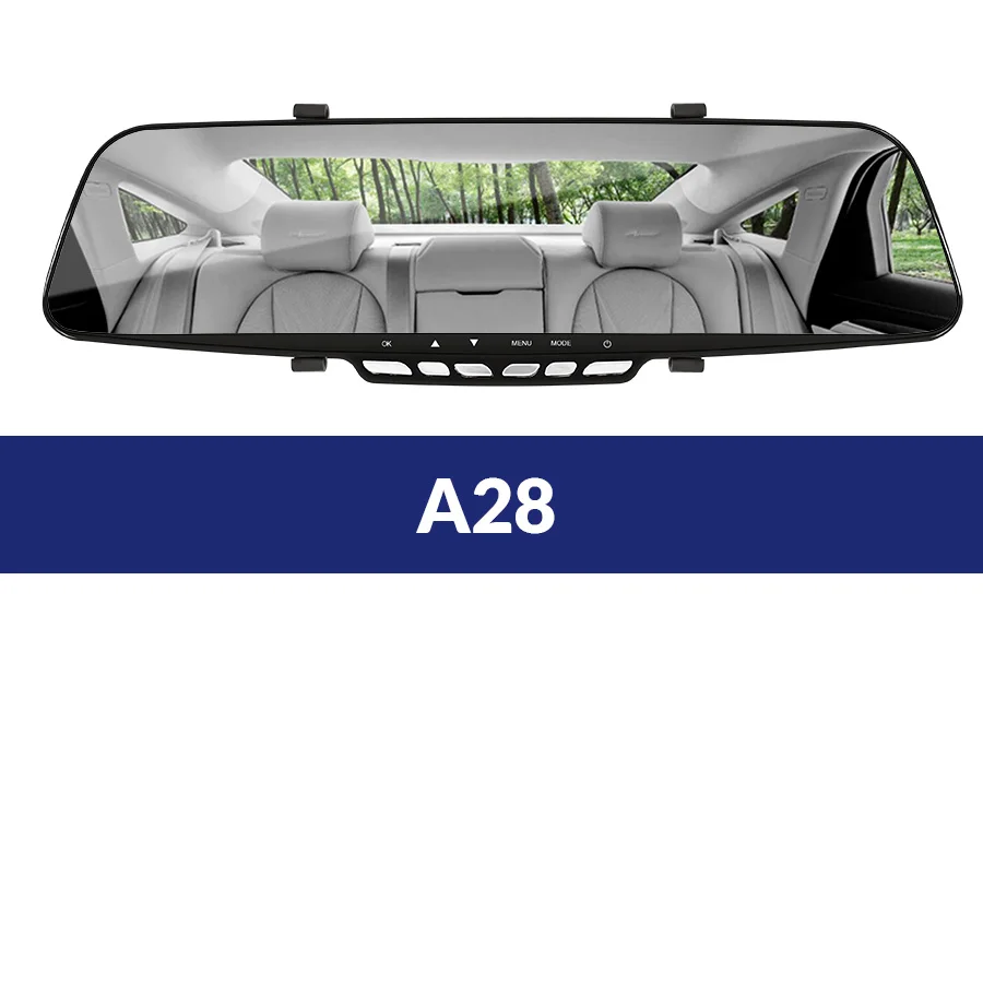 A28 E-ACE A10, хит, Full HD 1080 P, Автомобильный видеорегистратор, камера, авто, 4,3 дюймов, зеркало заднего вида, цифровой видеорегистратор, двойной объектив, Регистрационная видеокамера - Название цвета: A28