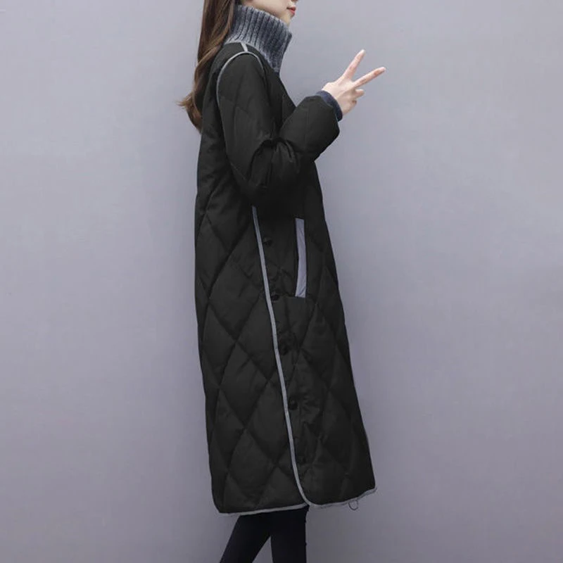 Новое поступление, зимняя женская куртка, верхняя одежда, высокое качество, темного цвета, модное приталенное длинное зимнее пальто, AR-1110
