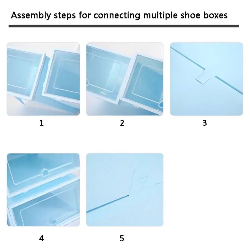 6 шт. пластиковая коробка для обуви Складная хорошо складируемая органайзер для обуви чехол для хранения ящика с откидной крышкой прозрачная дверь для женщин и мужчин 34x24x14 см