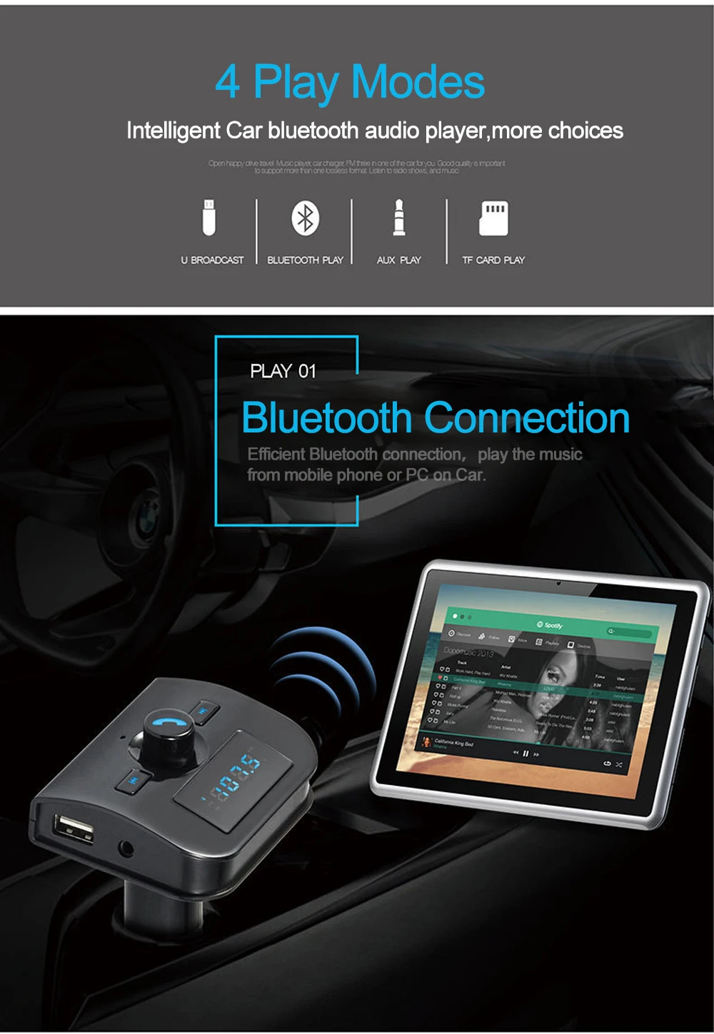 VR робот автомобильный MP3-плеер USB зарядное устройство Bluetooth громкой связи автомобильный комплект fm-передатчик TF карта u-диск автомобильная аудиосистема AUX плеер