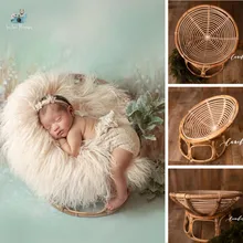Panier de photographie de nouveau né en bambou, fait à la main, Vintage, chaise Radar, lit pour bébé garçon, accessoires de pose de Photo infantile