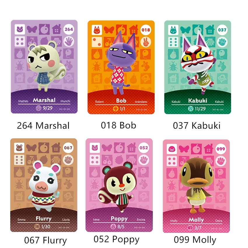 Animal Croxxing Nuevos Horizontes NFC caliente aldeano tarjeta de juego Bob Kabuki Mariscal ráfaga Ntag215 etiqueta NS interruptor Wii U envío gratis
