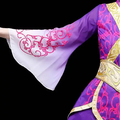 Индивидуальные Hanfu женские элегантные и постепенные изменения цвета классические танцевальные представления Китайский древний Винтаж Тан Фея группа