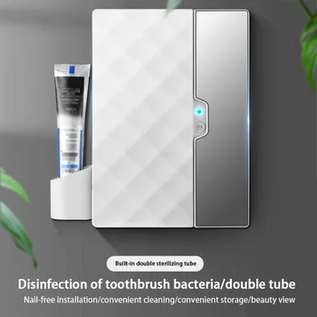 

Hot Sale New 2 In 1 USB UV Light Ultraviolet Toothbrush Sterilizer Toothbrush Holder Organizer For Bathroom Toothbrush Storage