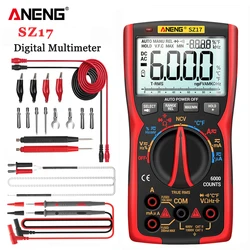 ANENG SZ17 – condensateur de Transistor NCV à monter soi même, détecteur Lcr, multimètre numérique, testeur analogique 6000 professionnel True RMS AC/DC 