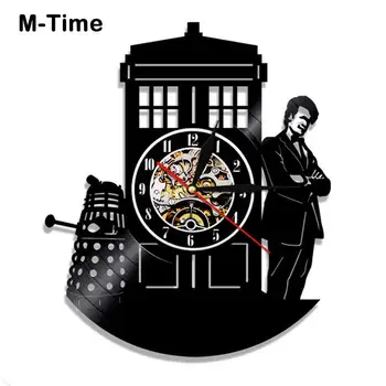 

Modern Design Doctor Who Vinyl Record Wall Clock 3D Stickers Movie Theme Vintage Vinyl Clocks Art Wall Watch Home Decor