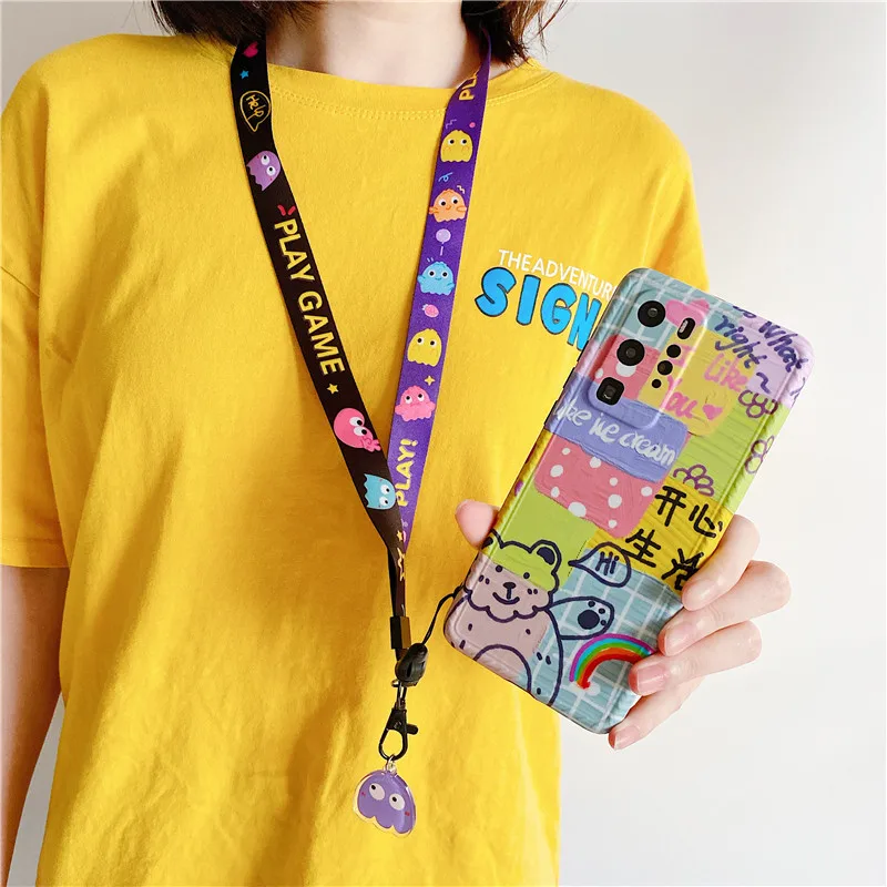 Cartoon Heat Transfer Mobile Phone Lanyard Bus Access Control Work Card  Camera Hanging Strap Double-Sided Printable Logo Picture - China Lanyard  Thread and Black Lanyard Card Holder price