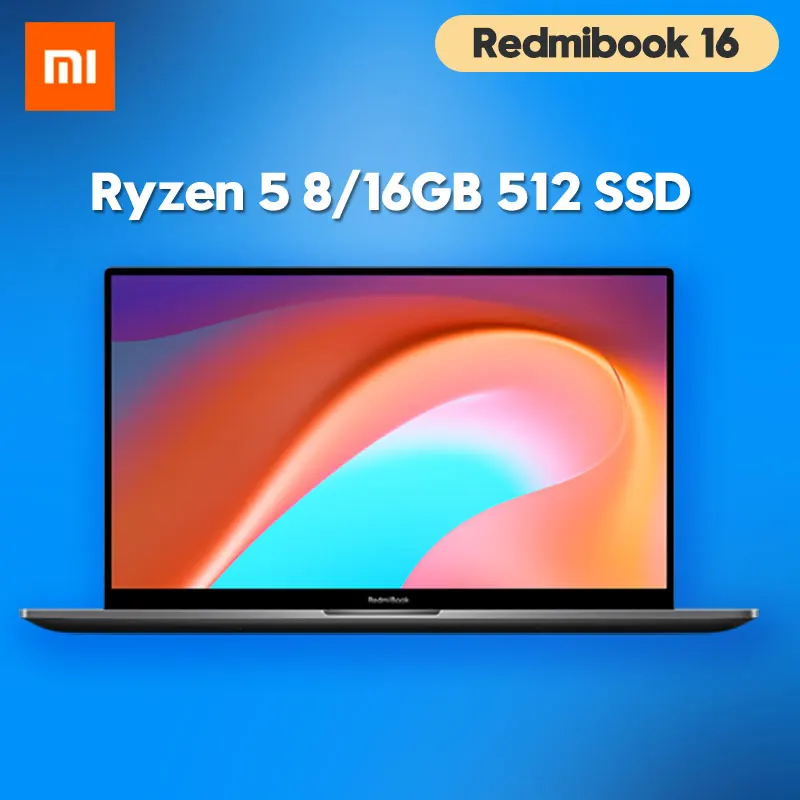 Оригинальный ноутбук Xiaomi RedmiBook 16 1 дюймов AMD Ryzen5 4500U 8 ГБ/16 ГБ ОЗУ 512 SATA SSD 100% sRGB