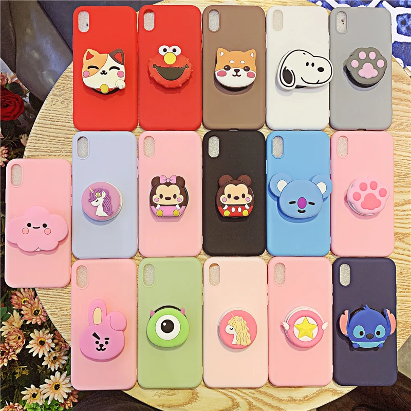 

For Iphone 5 5s se Case 3D Silicone Cartoon Phone Holder Cover for Iphone 11 Pro X XR XS Max 8 7 6 6s Plus Cases