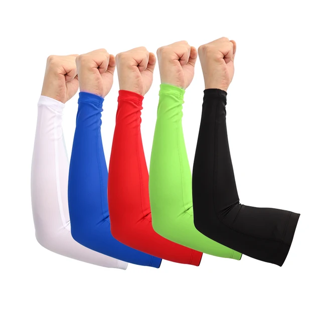 US $1.46 1pcs Basketball Running Arm Sleeves Sun UV Protection Men Volleyball Elbow Pad Fitness Armguards Sp