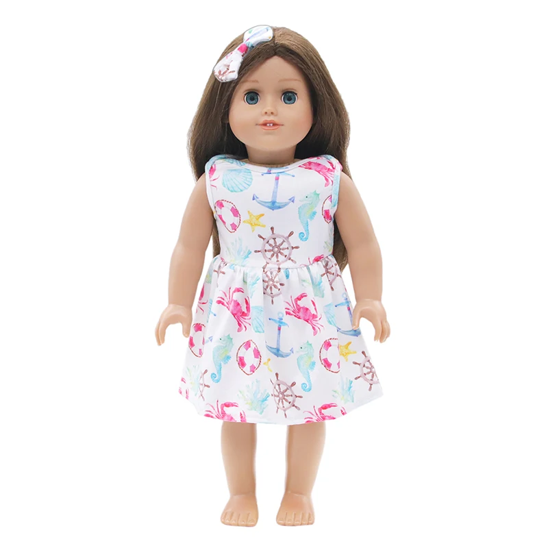 15 Colors Princess Doll Dress Doll Clothes For 43cm Baby New Born Doll Cute Skirt Dress For 18Inches American Dolls Gift 14