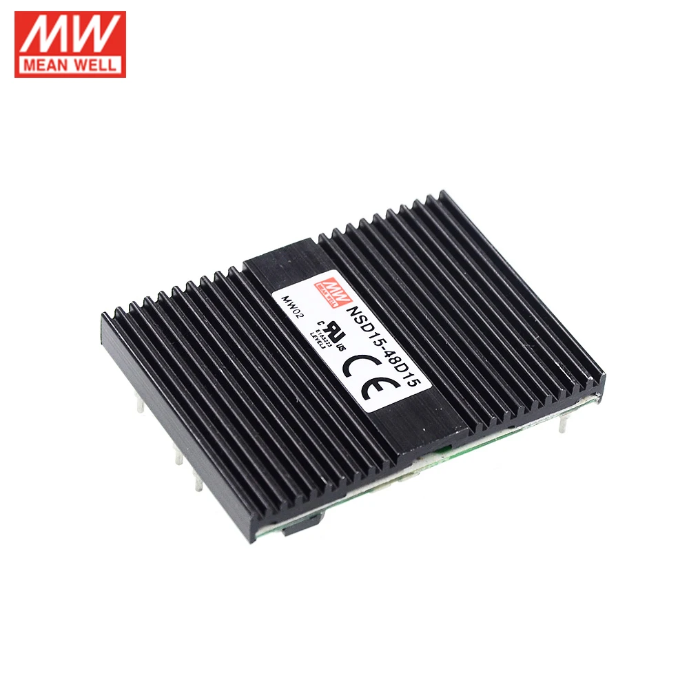 MEAN WELL NSD15-48D12 DC-DC Regulated Dual Output Converter 18-72VDC to +12V -12V DC 0.62A 15W Switching Power Supply module |