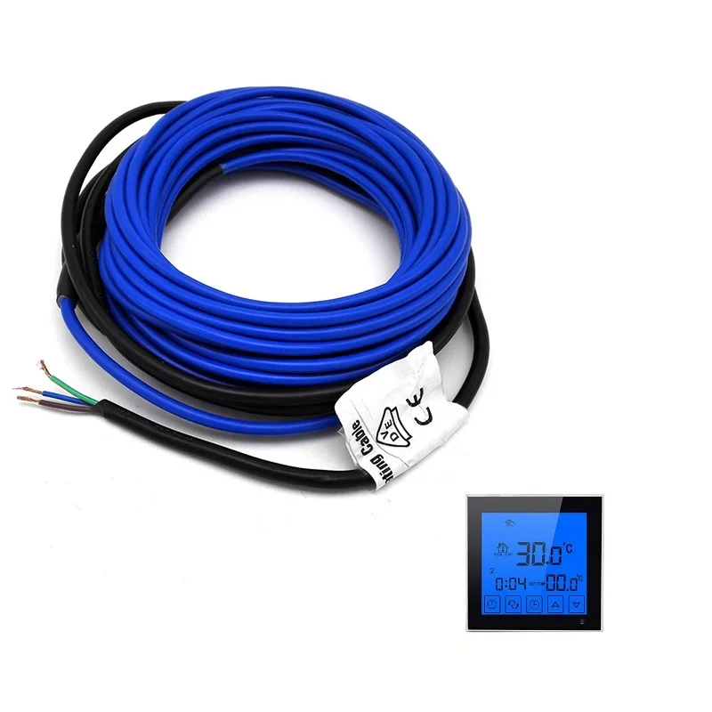 HY03WE-1H with Cable Все размеры 20 Вт/м Инфракрасный нагревательный кабель 220 В двухпроводник Крытый открытый теплый пол провода подъездная дорога гараж таяния снега - Цвет: HY03WE-1H with Cable
