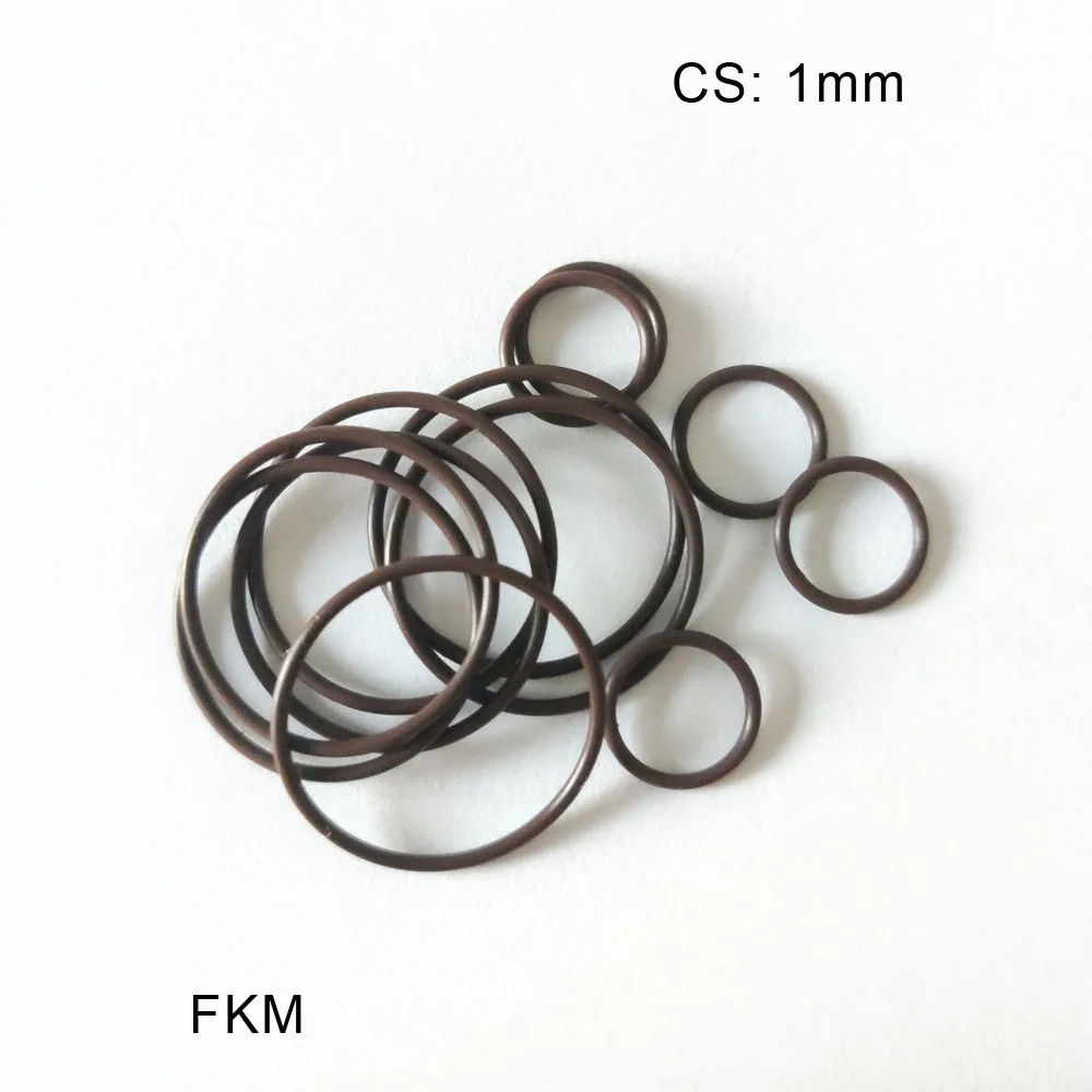 

10pcs FKM Rubber O Ring Seal Thickness CS 1mm OD34/5/6/7/8/9.5~42mm High Temperature/Corrosion Resistance Fluorine Rings Gasket