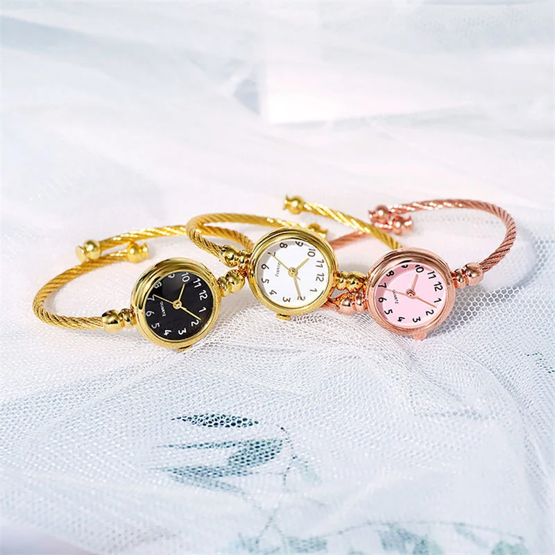 Women Watches Luxury Gold Bangle Bracelet Watches Stainless Steel Retro Ladies Quartz Wristwatches Fashion Casual Women Dress Colck Watch