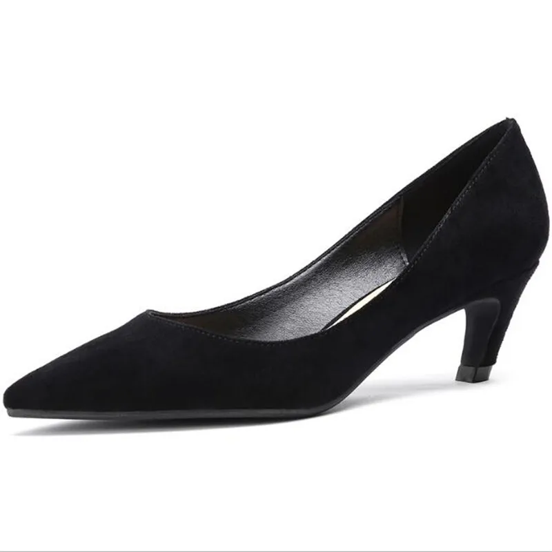 

Shoes Woman Pumps women pumps Flock Slip On 5CM Thin High Heels Pointed Toe Shallow zapatos de mujer heels women size 35-42