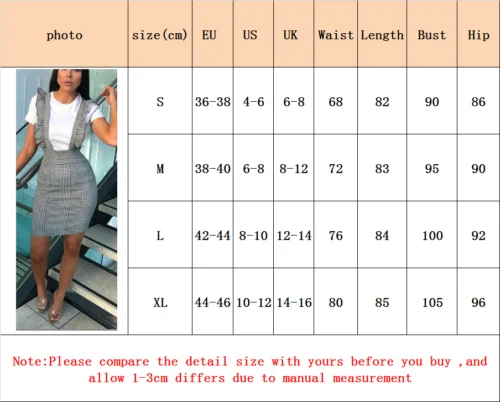 Womens-Bodycon-Check-Dog-Tooth-Frill-Pinafore-Ruffle-Dress-Bodycon-Mini-8-14-UK