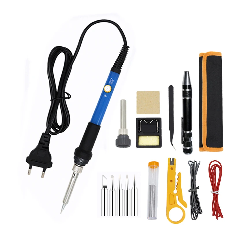 Timostention Adjustable temperatureEU 220V home appliance mobile phone repair welding electric soldering iron US 110V solder gun cheap stick welder Welding Equipment