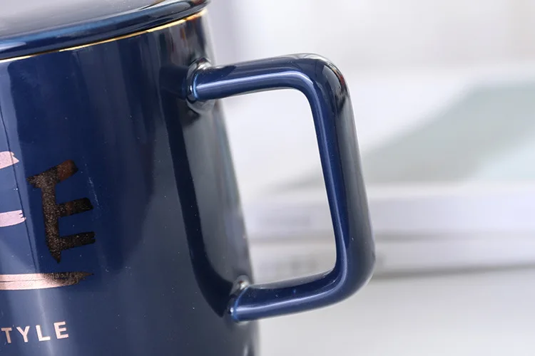 "My style" Современное красивое керамическое кружка с Ложка Крышка чайная чашка для кофе с молоком для дома, офиса, школы Mugcup