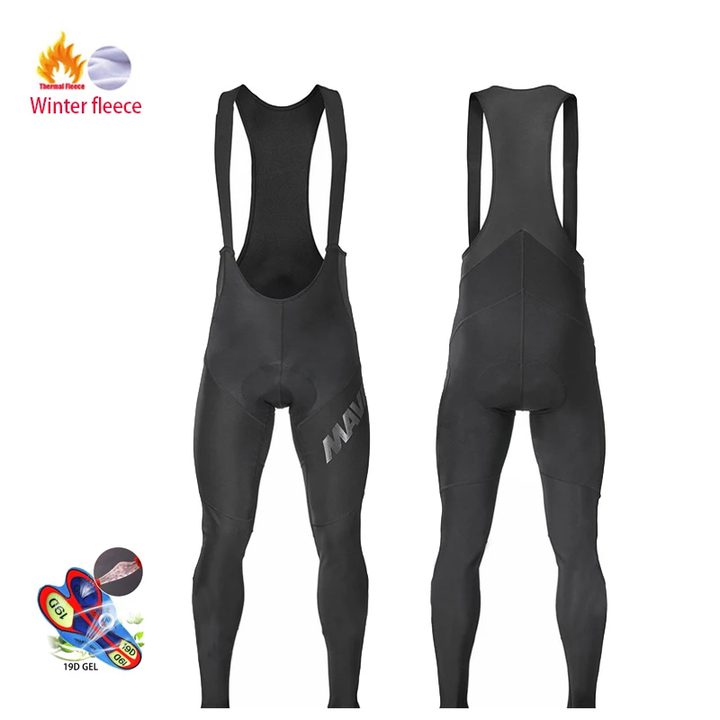 

2020 Winter Fleece Thermal Mens Cycling Tights Pants Outdoor Bicycle Wear Bibs Pants 19D Gel Pad Shockproof Bike Trousers
